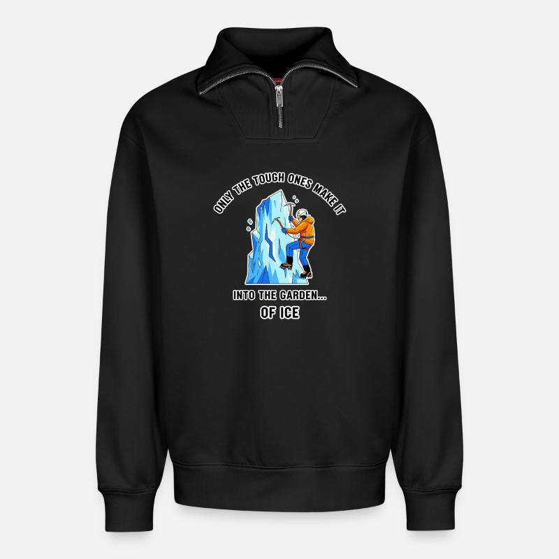 Garten aus Eis - Relaxed Unisex Organic Half Zip Sweatshirt – von SPREAD - Schwarz