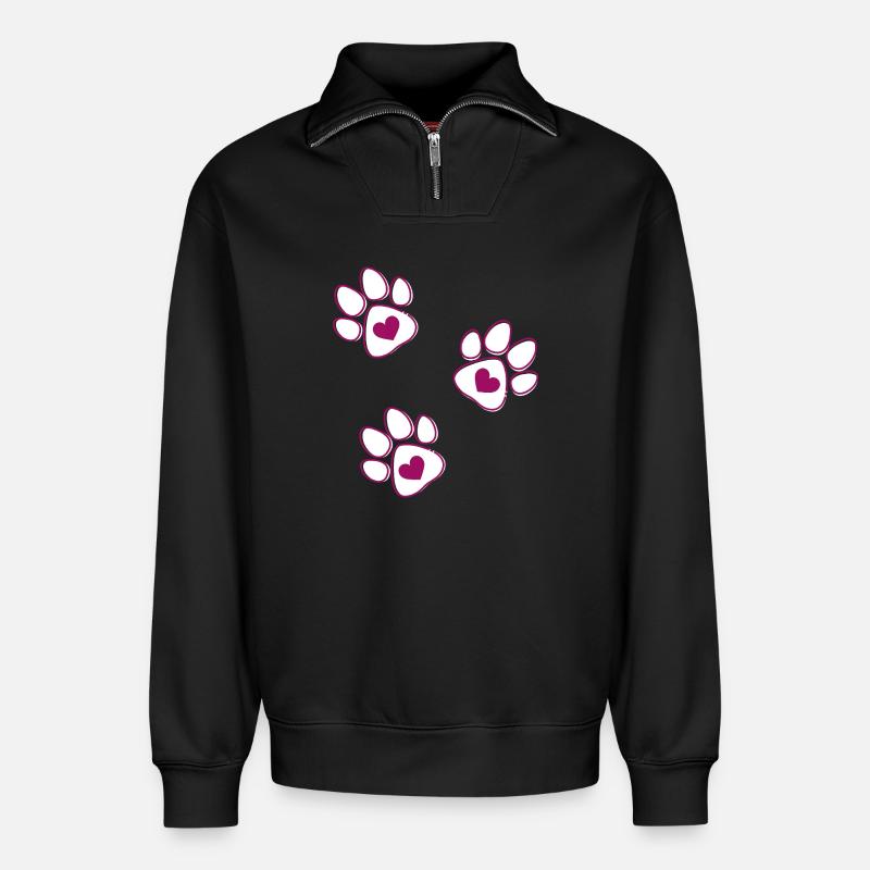 Stilisierte Herzbeine - Relaxed Unisex Organic Half Zip Sweatshirt – von SPREAD - Schwarz