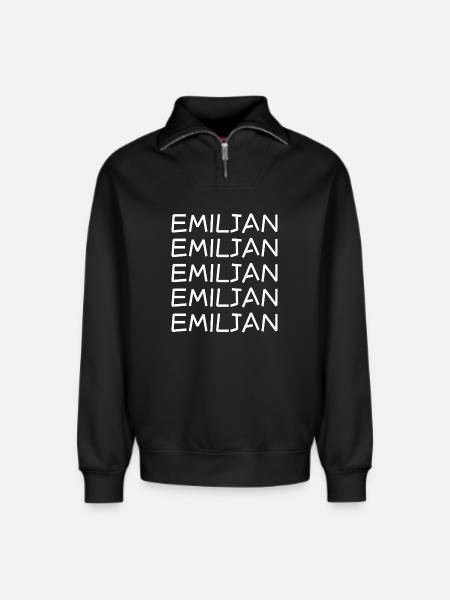 JGA Emiljan - Relaxed Unisex Organic Half Zip Sweatshirt – by SPREAD - black
