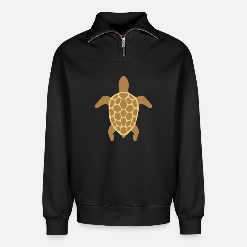 Meeresschildkröte - Relaxed Unisex Organic Half Zip Sweatshirt – von SPREAD - Schwarz