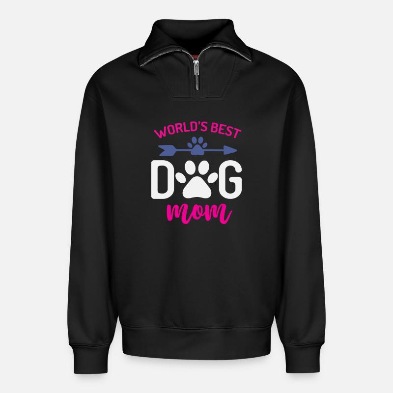 Die beste Hundemutter der Welt - Relaxed Unisex Organic Half Zip Sweatshirt – von SPREAD - Schwarz