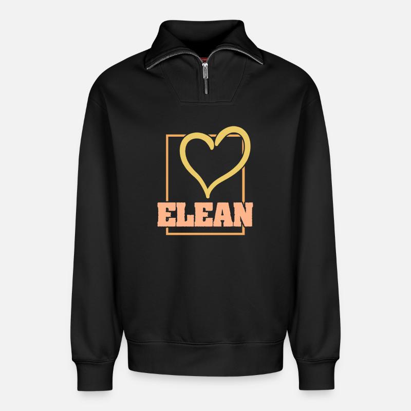 Herz Elea - Relaxed Unisex Organic Half Zip Sweatshirt – von SPREAD - Schwarz