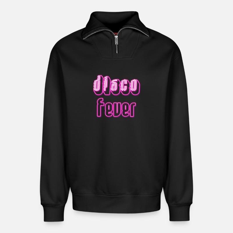 disco - Relaxed Unisex Organic Half Zip Sweatshirt – von SPREAD - Schwarz