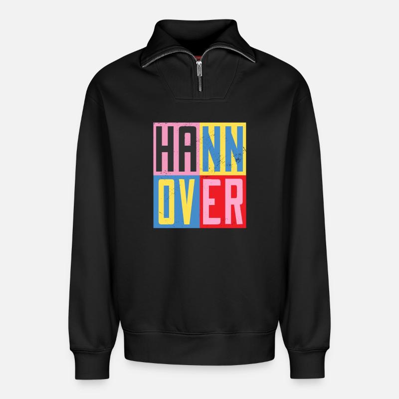 Hanover Design - Relaxed Unisex Organic Half Zip Sweatshirt – by SPREAD - black