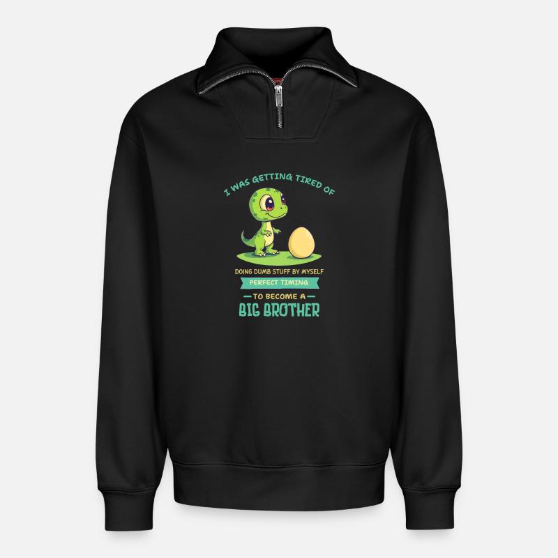 Grumpy Fussy Bold Text Logo - Relaxed Unisex Organic Half Zip Sweatshirt – by SPREAD - black