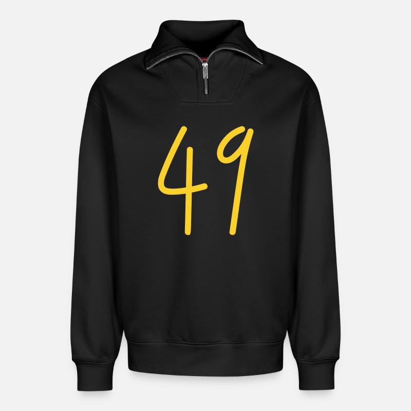49 - Sweat unisexe décontracté en coton biologique à demi-zip – de SPREAD - noir