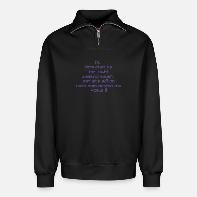POHUI - Relaxed Unisex Organic Half Zip Sweatshirt – von SPREAD - Schwarz