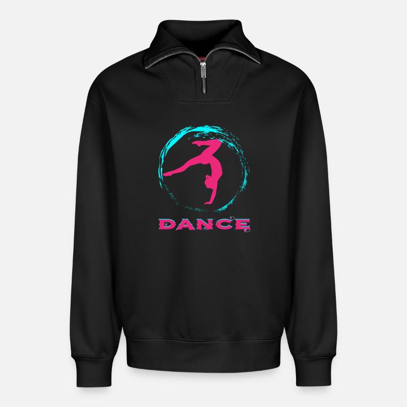 Dance - Relaxed Unisex Organic Half Zip Sweatshirt – von SPREAD - Schwarz