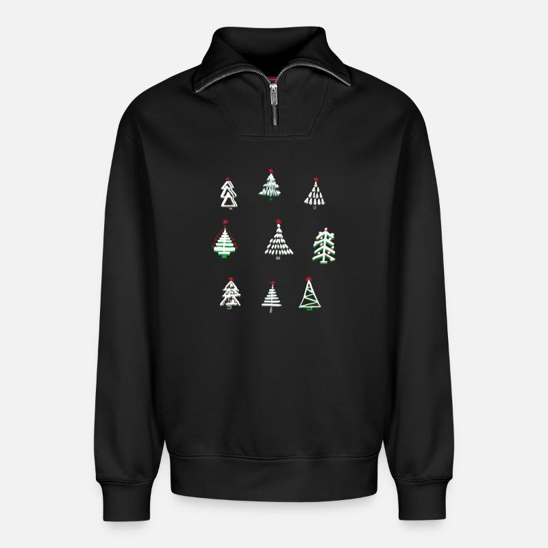 weiße Weihnachten  - Relaxed Unisex Organic Half Zip Sweatshirt – von SPREAD - Schwarz