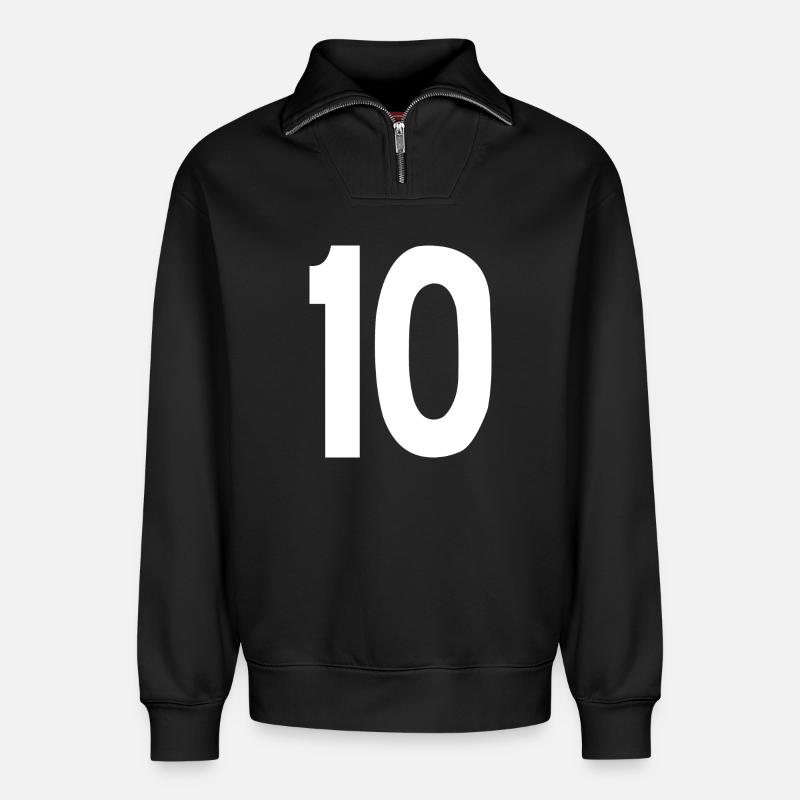 10 - Sweat unisexe décontracté en coton biologique à demi-zip – de SPREAD - noir