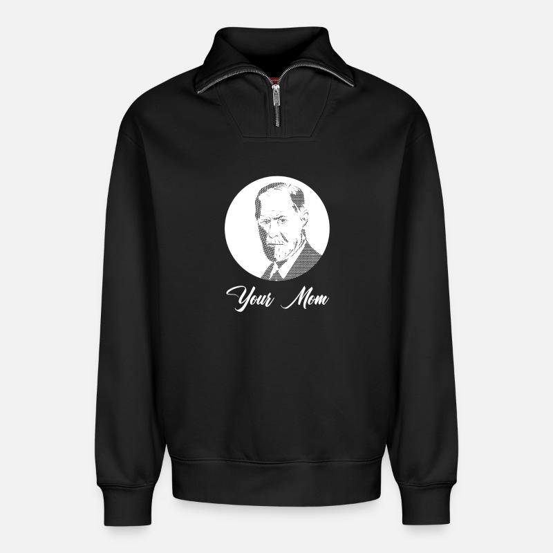 Ta mère - Sweat unisexe décontracté en coton biologique à demi-zip – de SPREAD - noir