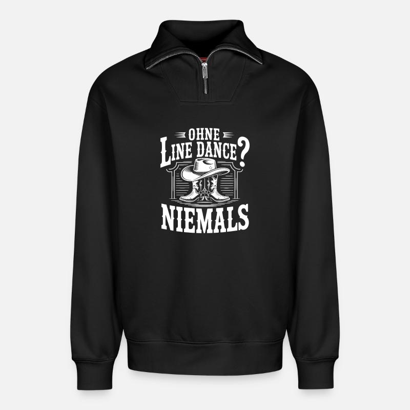 Niemals ohne Line Dance - Relaxed Unisex Organic Half Zip Sweatshirt – von SPREAD - Schwarz