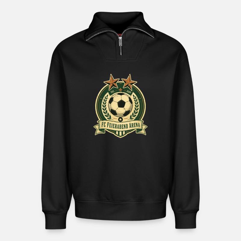 FC Feierabend Arena - Relaxed Unisex Organic Half Zip Sweatshirt – von SPREAD - Schwarz
