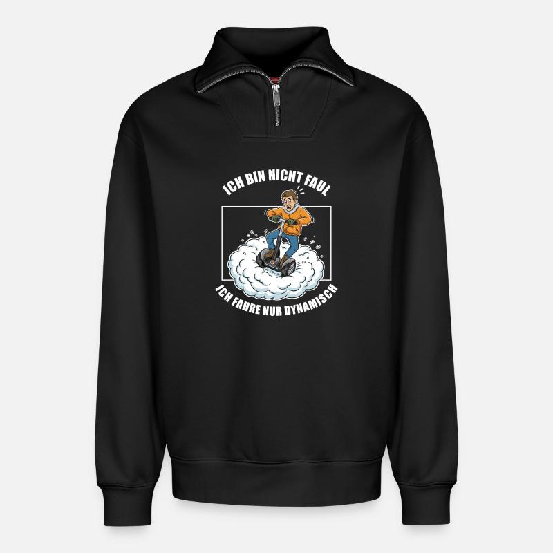 Ich fahre nur dynamisch - Relaxed Unisex Organic Half Zip Sweatshirt – von SPREAD - Schwarz
