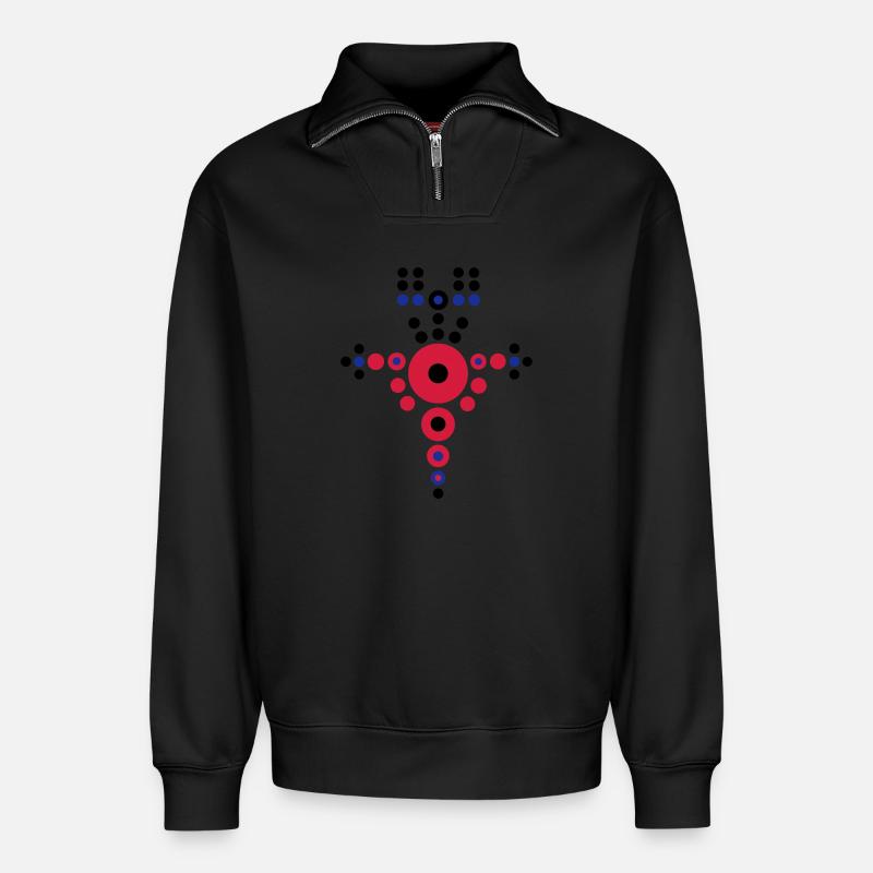 viking - Relaxed Unisex Organic Half Zip Sweatshirt – by SPREAD - black
