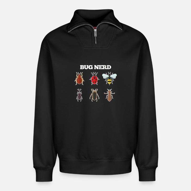 Bug Nerd - Sweat unisexe décontracté en coton biologique à demi-zip – de SPREAD - noir