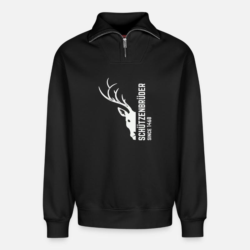 Protect - Relaxed Unisex Organic Half Zip Sweatshirt – by SPREAD - black