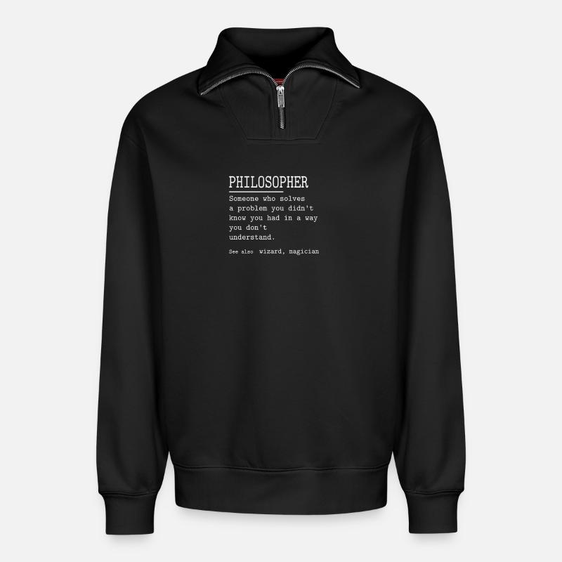 PHILOSOPHE - Sweat unisexe décontracté en coton biologique à demi-zip – de SPREAD - noir