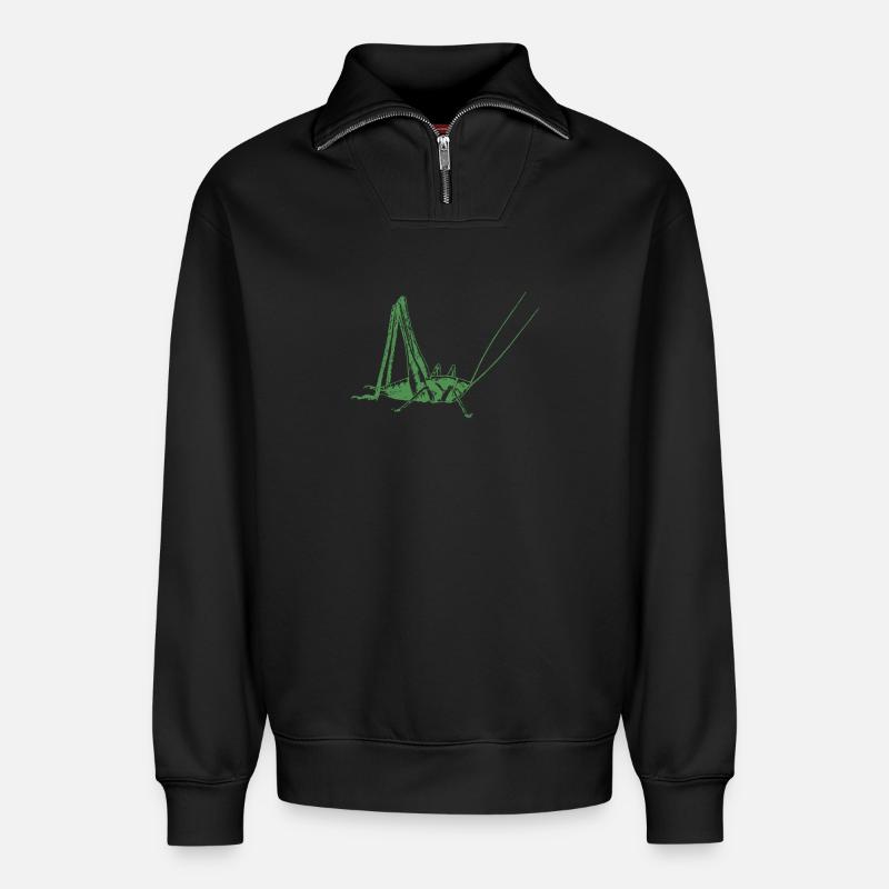 Grasshopper - Relaxed Unisex Organic Half Zip Sweatshirt – by SPREAD - black
