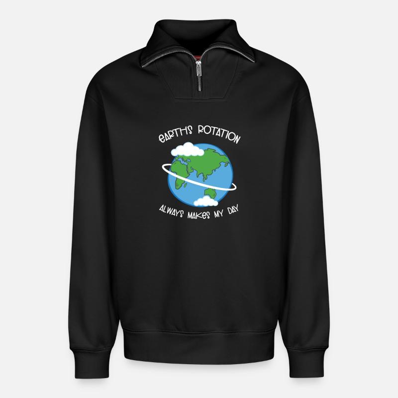 science - Sweat unisexe décontracté en coton biologique à demi-zip – de SPREAD - noir
