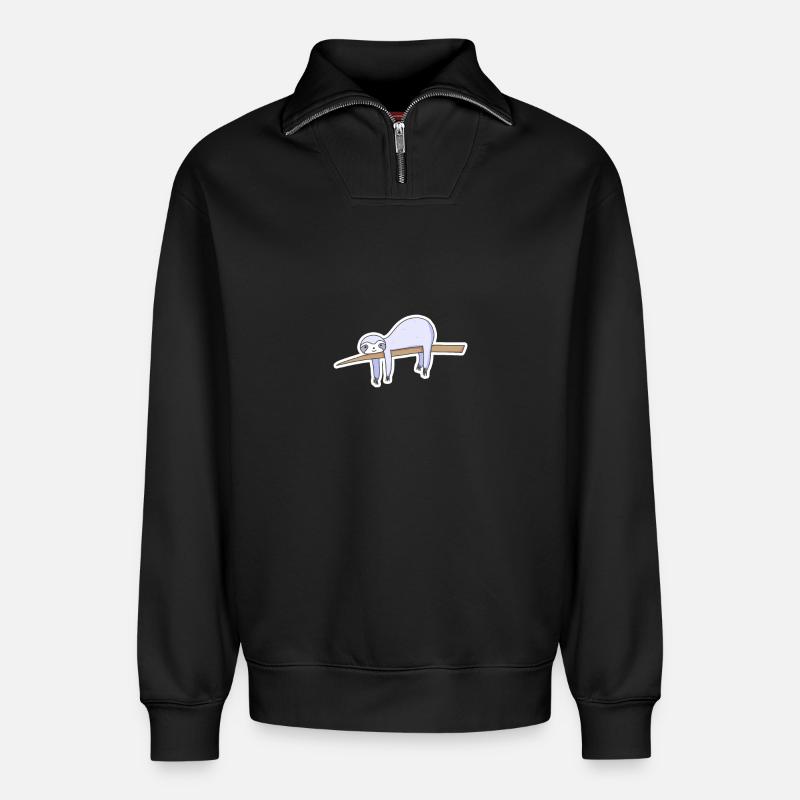 indolence - Sweat unisexe décontracté en coton biologique à demi-zip – de SPREAD - noir