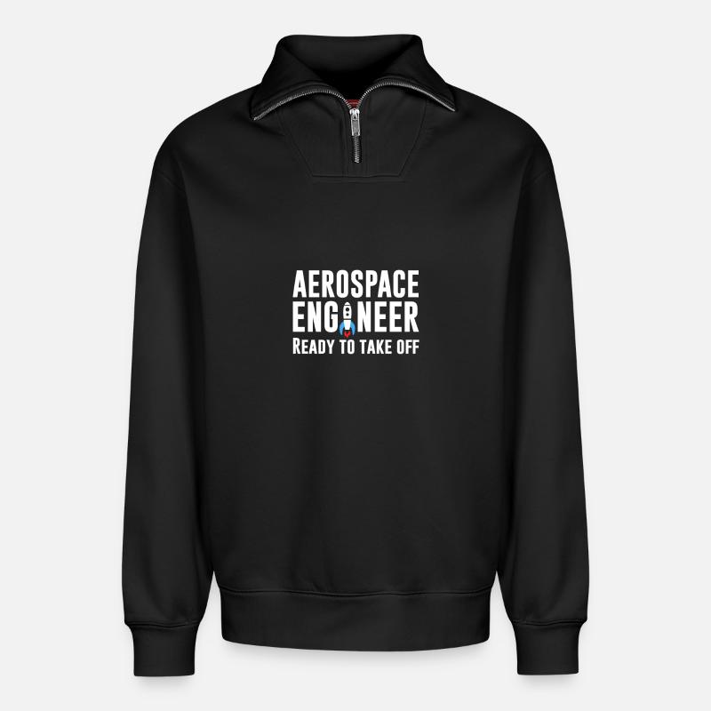 Luft- und Raumfahrttechniker - Startbereit - Relaxed Unisex Organic Half Zip Sweatshirt – von SPREAD - Schwarz