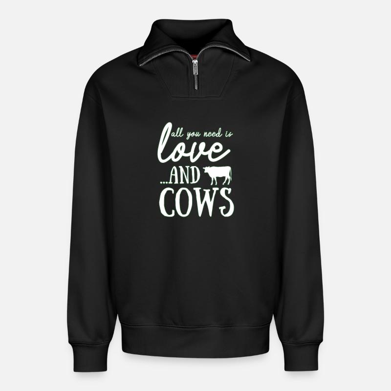Bauer - Relaxed Unisex Organic Half Zip Sweatshirt – von SPREAD - Schwarz