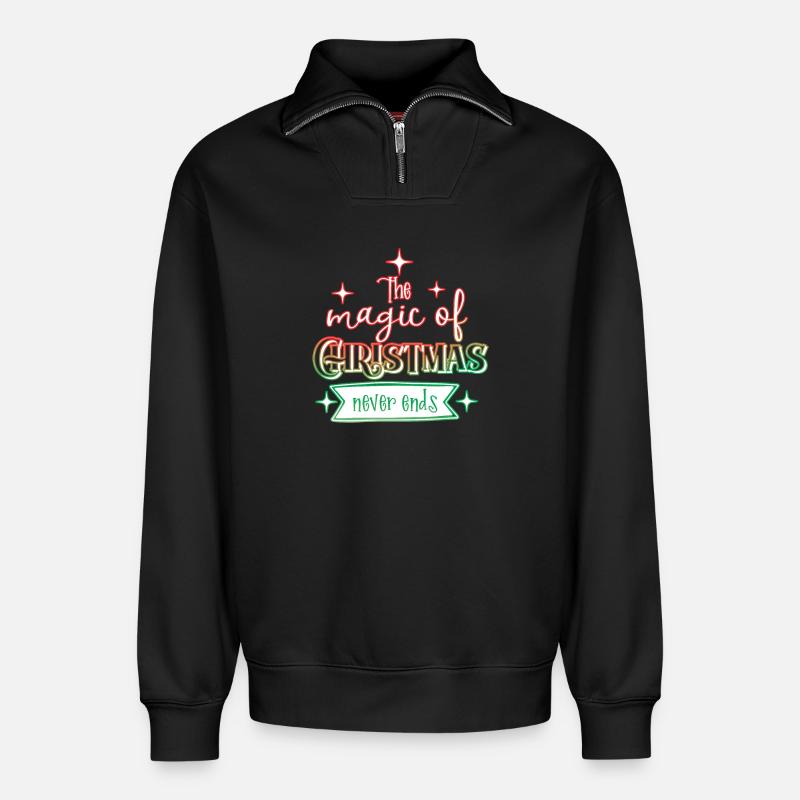 Weihnachten - Relaxed Unisex Organic Half Zip Sweatshirt – von SPREAD - Schwarz