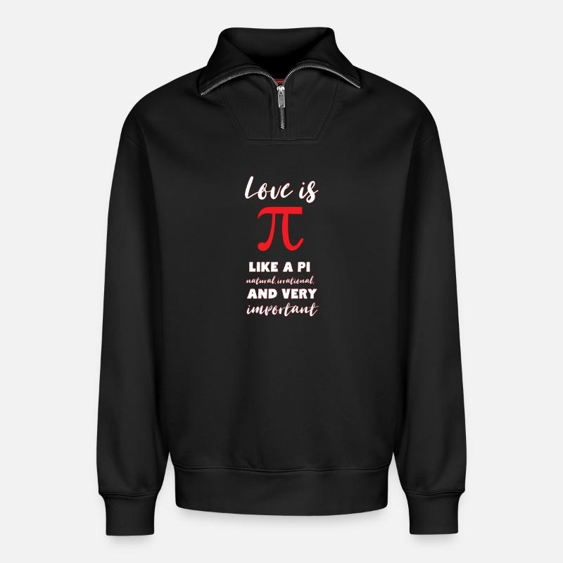 Math - Relaxed Unisex Organic Half Zip Sweatshirt – by SPREAD - black