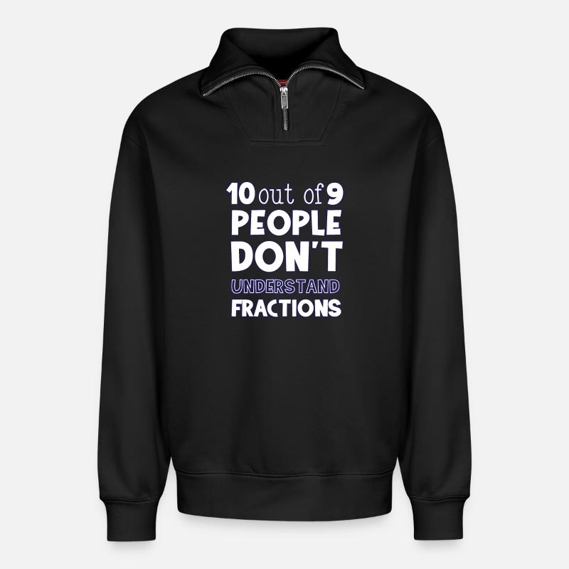 Math - Relaxed Unisex Organic Half Zip Sweatshirt – by SPREAD - black