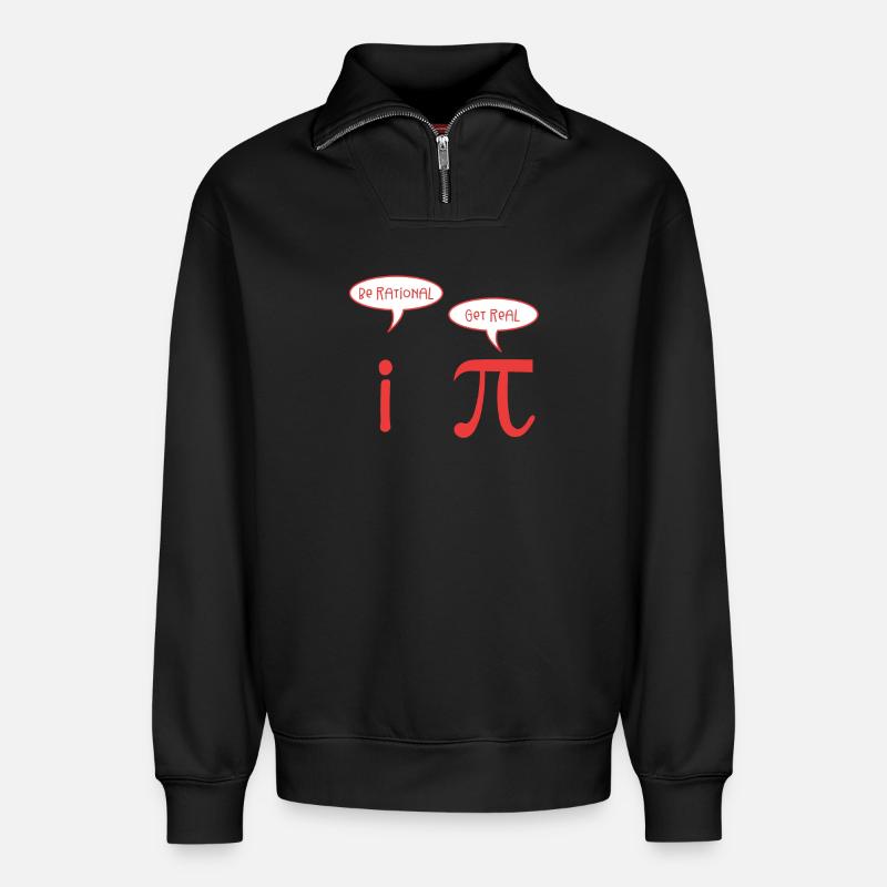 Mathe - Relaxed Unisex Organic Half Zip Sweatshirt – von SPREAD - Schwarz