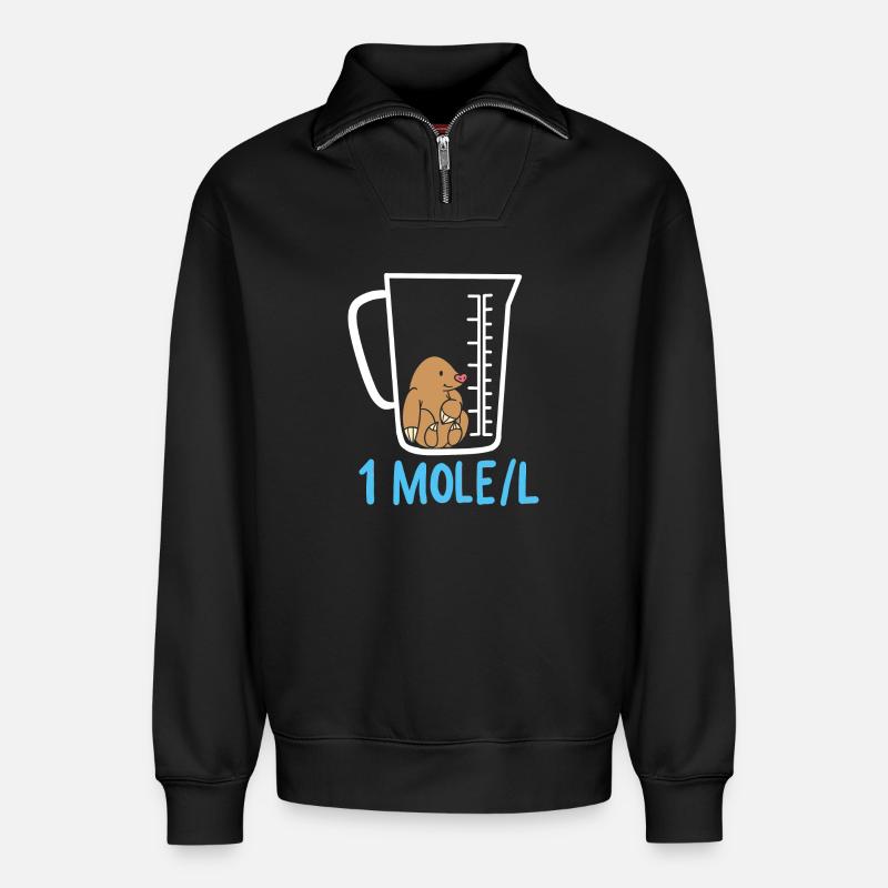 Science teaching - Relaxed Unisex Organic Half Zip Sweatshirt – by SPREAD - black