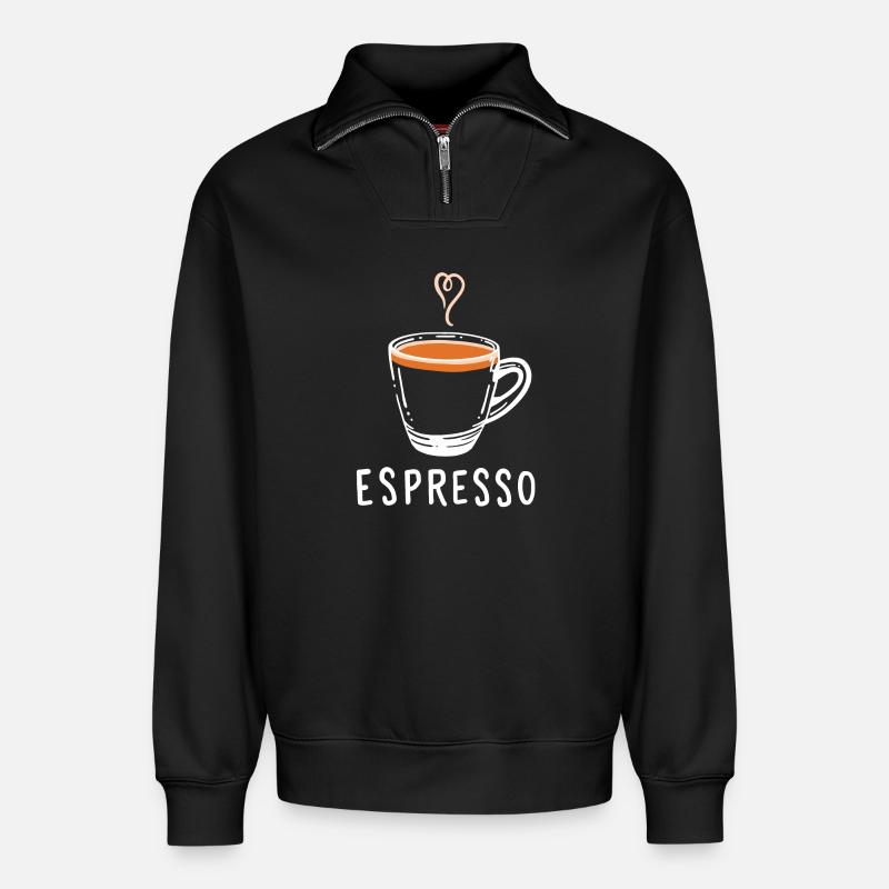 Espresso - Relaxed Unisex Organic Half Zip Sweatshirt – by SPREAD - black