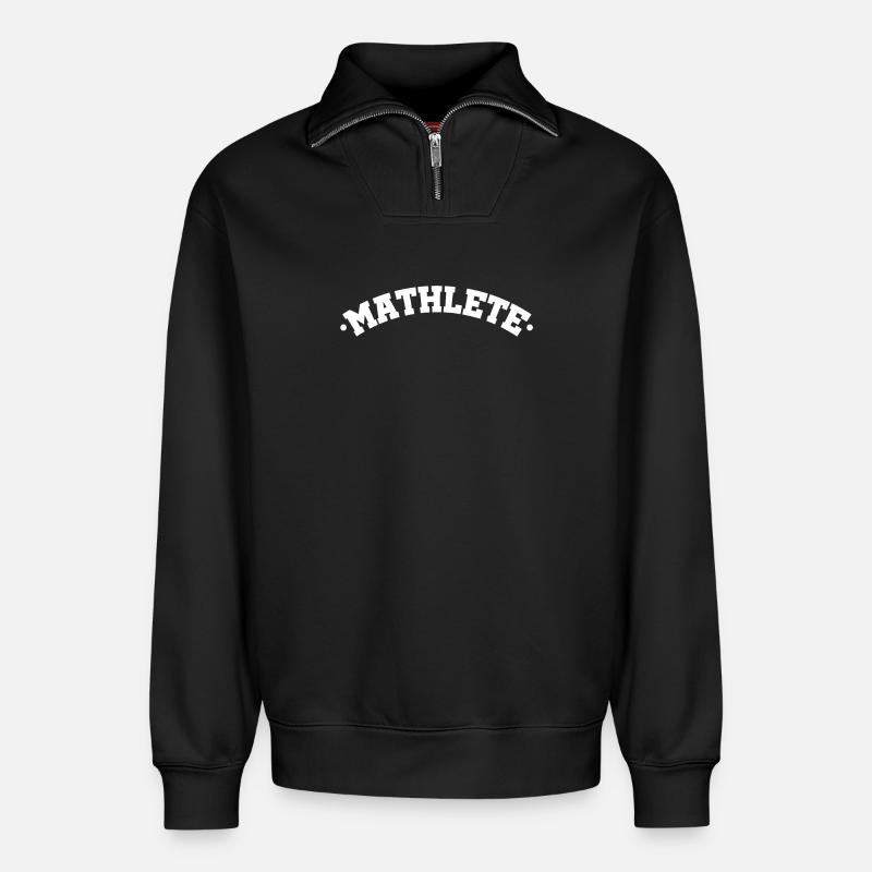 Mathe Mathe Klub Rechnen - Relaxed Unisex Organic Half Zip Sweatshirt – von SPREAD - Schwarz