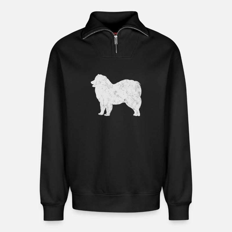 Samojede Samoyed Hundebesitzer - Relaxed Unisex Organic Half Zip Sweatshirt – von SPREAD - Schwarz
