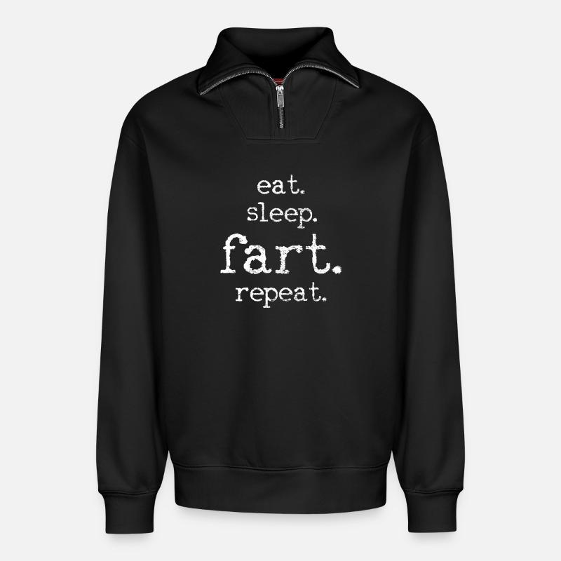 Furzen - Relaxed Unisex Organic Half Zip Sweatshirt – von SPREAD - Schwarz