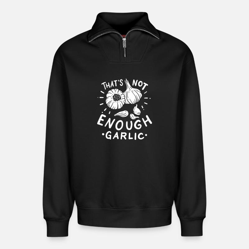 Knoblauch Knoblauchzehen - Relaxed Unisex Organic Half Zip Sweatshirt – von SPREAD - Schwarz