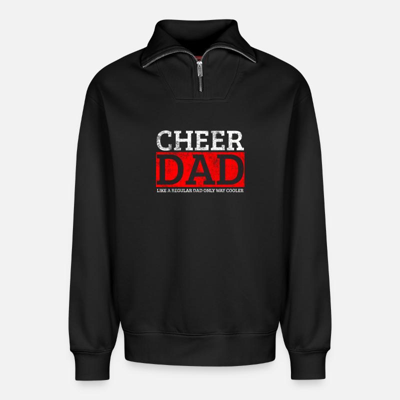 Cheer Dad Cherleader - Relaxed Unisex Organic Half Zip Sweatshirt – von SPREAD - Schwarz