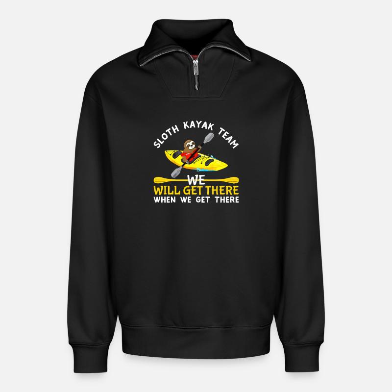 Kayak - Relaxed Unisex Organic Half Zip Sweatshirt – by SPREAD - black