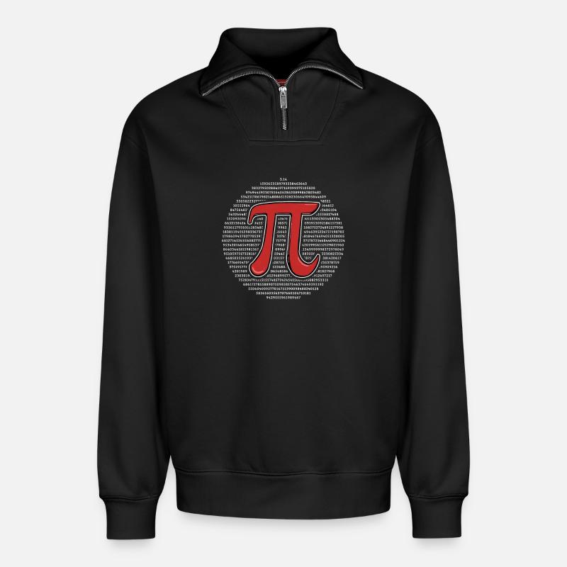 Pi Day Pi Math - Relaxed Unisex Organic Half Zip Sweatshirt – by SPREAD - black