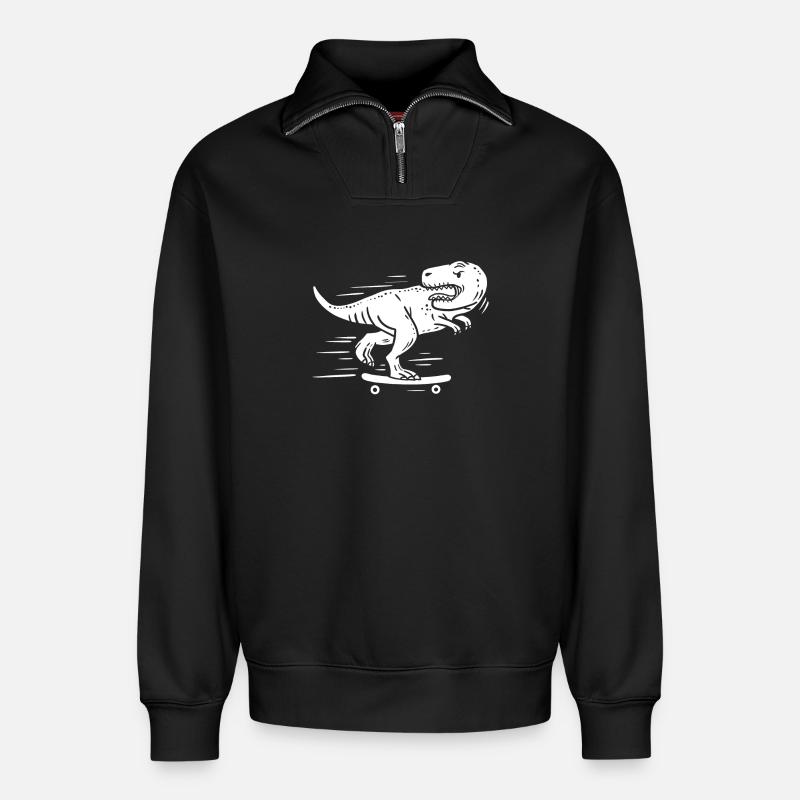 Longboarding Longboarder Skater - Relaxed Unisex Organic Half Zip Sweatshirt – von SPREAD - Schwarz