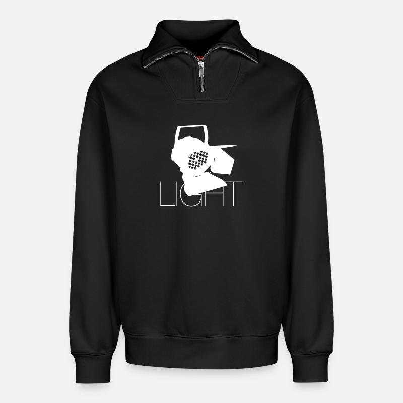 Light - Relaxed Unisex Organic Half Zip Sweatshirt – by SPREAD - black