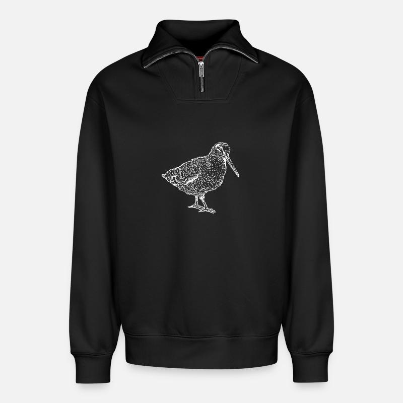 Waldschnepfe - Relaxed Unisex Organic Half Zip Sweatshirt – von SPREAD - Schwarz