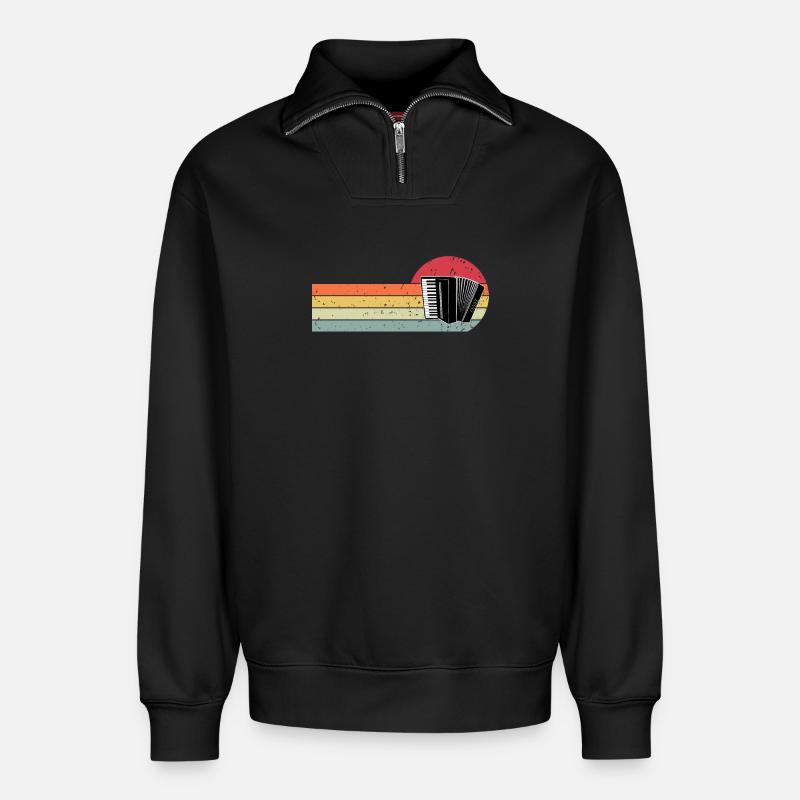 Akkordeon - Relaxed Unisex Organic Half Zip Sweatshirt – von SPREAD - Schwarz