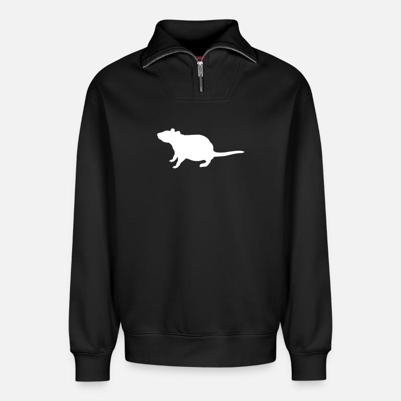 Ratte - Relaxed Unisex Organic Half Zip Sweatshirt – von SPREAD - Schwarz