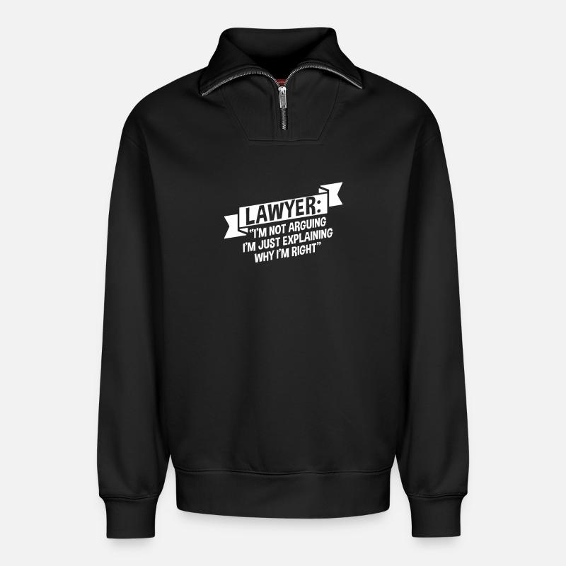 Anwalt Jurist - Relaxed Unisex Organic Half Zip Sweatshirt – von SPREAD - Schwarz