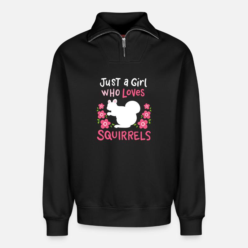 Eichhörnchen Eichhörnchen-Liebhaber - Relaxed Unisex Organic Half Zip Sweatshirt – von SPREAD - Schwarz