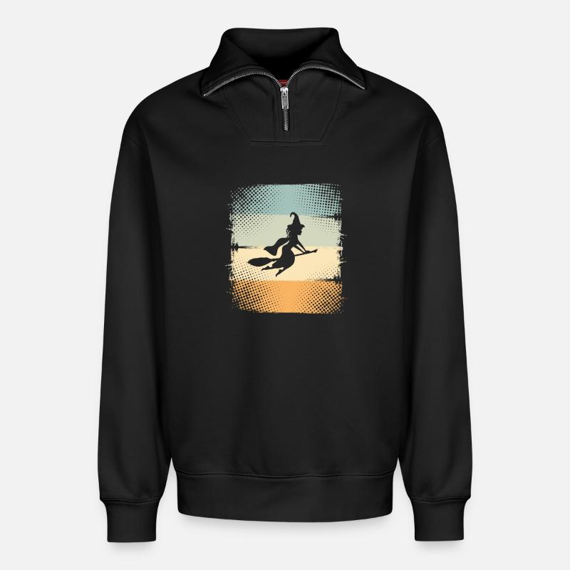 Hexe - Relaxed Unisex Organic Half Zip Sweatshirt – von SPREAD - Schwarz