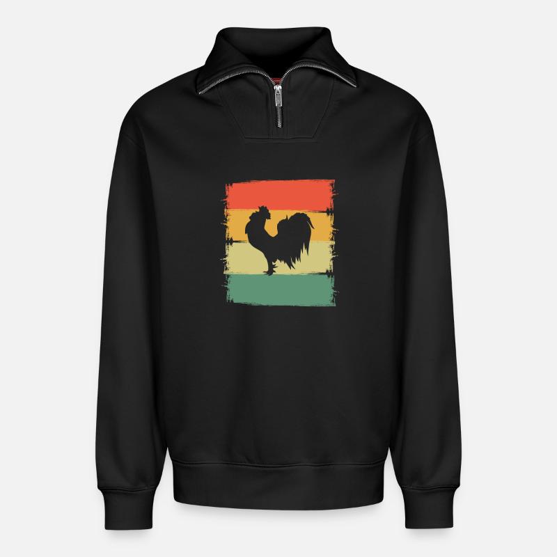 Hahn - Relaxed Unisex Organic Half Zip Sweatshirt – von SPREAD - Schwarz