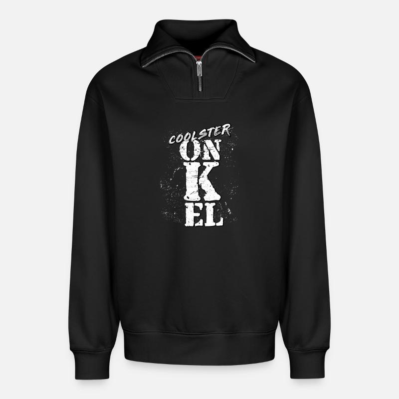 Onkel - Relaxed Unisex Organic Half Zip Sweatshirt – von SPREAD - Schwarz